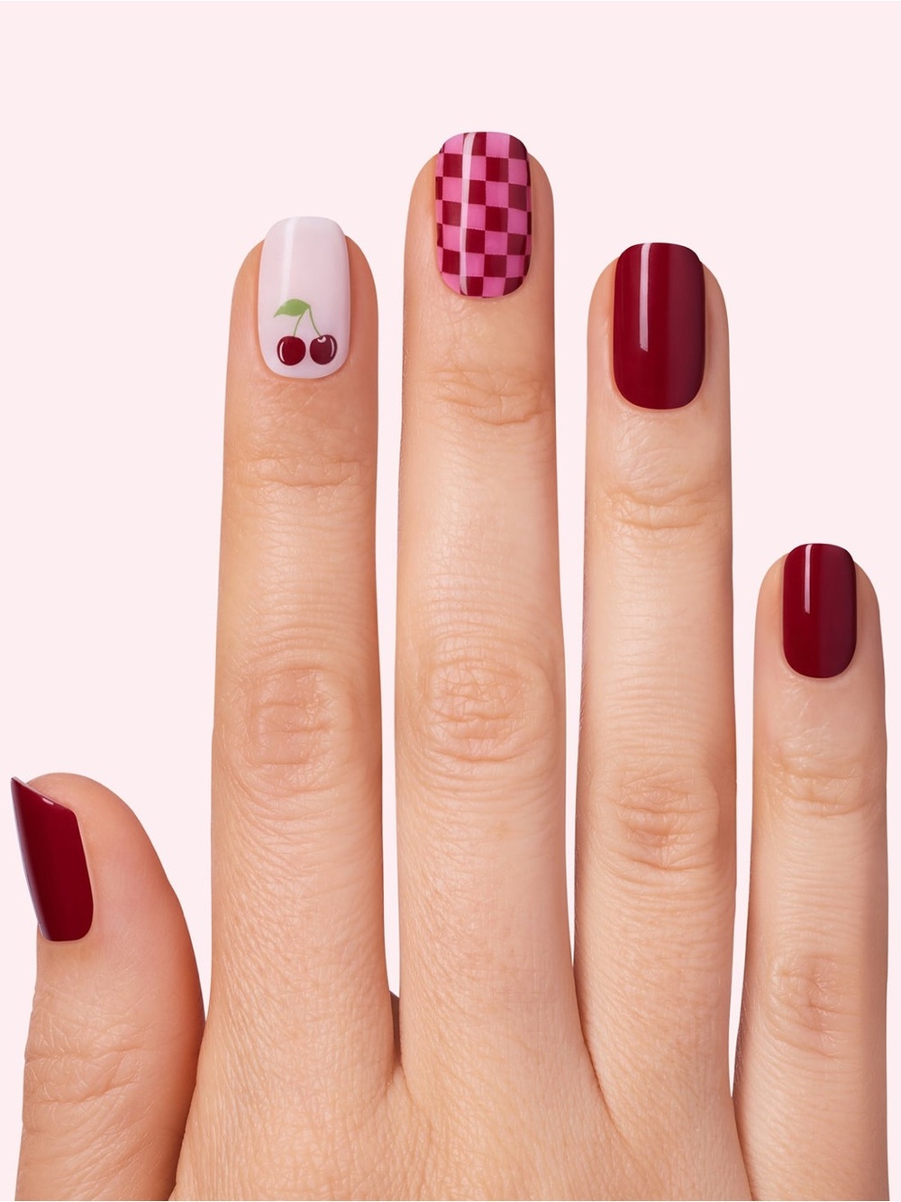 Dashing Diva Gloss gel nail strips in "Cha Cha Cherry",
